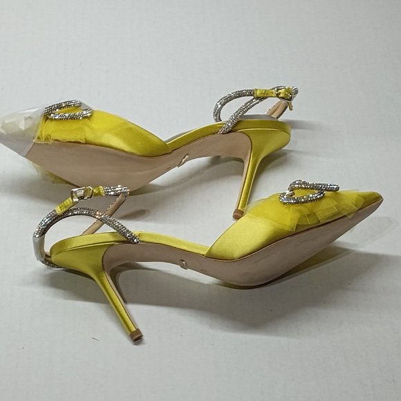 New Badgley Mischka Women's Sacred Pump Soft Lime Size 8 3.5 Inch High Heels - Picture 9 of 10
